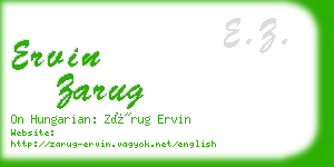 ervin zarug business card